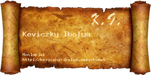 Keviczky Ibolya névjegykártya