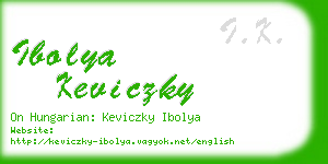 ibolya keviczky business card